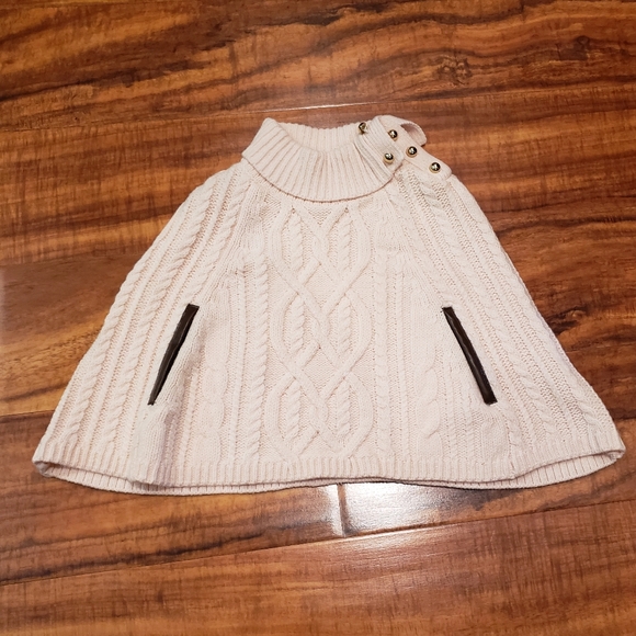 Janie and Jack NWT 3-6 months pink sweater cape and matching plaid skirt - Picture 3 of 10